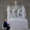 Am Lincoln-Memorial gab US-Präsident Trump ein TV-Interview. 	