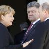 Sie werden sich in Minsk wiedertreffen: Angela Merkel, der ukrainische Präsident Petro Poroschenko und Wladimir Putin.