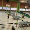 Der Tischtennisnachwuchs beim Einspielen für das Qualifikationsturnier für die Bezirkseinzelmeisterschaft.
