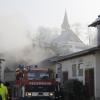 Eine große Rauchsäule stand am Samstagvormittag über Jedesheim.
