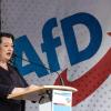 Brandenburgs AfD-Landesvorsitzende Birgit Bessin spricht bei einer Veranstaltung.