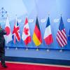 Fahnen der G7-Teilnehmerländer beim letzten Gipfel in Brüssel. 