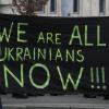 Menschen in vielen Ländern - wie hier in Litauen - zeigten sich solidarisch mit der Ukraine.