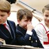 Was riecht denn da: Prinz George (l-r), Prinz Louis und Prinzessin Charlotte während der «Trooping the Colour»-Zeremonie in London.