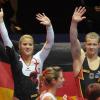 Die beiden Olympia-Stars Fabian Hambüchen (r) and Elisabeth Seitz triumphierten beim Swiss Cup. Foto: Steffen Schmidt dpa
