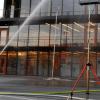 Bei einer Übung der Feuerwehr Hirblingen wurde ein Brand in einem Firmengebäude simuliert.