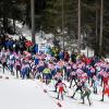 Der Start des Hauptfelds beim Ski Nordisch Weltcup in Seefeld.