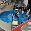 Auf dem Kongress in der Neu-Ulmer Ratiopharm-Arena werden die Gläubigen in einem Schwimmbecken getauft.