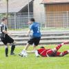 Reichlich turbulent, so wie hier vor dem SCA-Tor, ging’s zu zwischen dem SC Athletik Nördlingen und dem TKSV Donauwörth. Am Ende trennten sich die Kontrahenten mit einem 4:4-Unentschieden.  