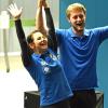 Matthias Holderried und Monika Karsch freuen sich über ihren Sieg bei der deutschen Meisterschaft. 	