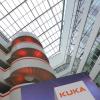 Blick in das Foyer des neuen Entwicklungs- und Technologiezentrums des Roboterherstellers Kuka in Augsburg.