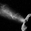 Das Handout-Foto der ESA zeigt die Simulation einer Wolke, die durch die hochenergetische Kollision der Sonde «DART» auf dem Asteroiden «Didymoon» ausgelöst werden kann.