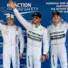 Diese drei belegten beim Qualifying in Russland die ersten drei Plätze: Valtteri Bottas (l.), Lewis Hamilton (m.) und Nico Rosberg.
