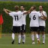 Schützenfest des VfL Zusamaltheim: Ronny Baumgart (von links), Alexander Kitzinger, Torschütze Martin Wagner und Philipp Rohmfeld (von rechts) bejubeln den Treffer zum 4:0-Zwischenstand. 