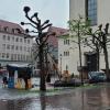 Die Aktivisten des Klimacamps haben den Standort am Moritzplatz und an der Moritzkirche verlassen, um an das Rathaus zurückzukehren.
