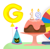 Das Google-Doodle zum 19. Geburtstag von Google.