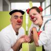 Clownin Silke Kettner besucht als Klinik-Clownin „Frl. Lupine“ mit ihrem Kollegen-Clown „Dr. Thizou“ einmal in der Woche die kleinen Patienten im Josephinum.