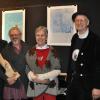 Die Künstler: (von links) Klaus Seidelmann, Claudia Gourmet und Galerist Joachim Herzer. 	
