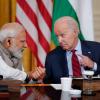 US-Präsident Joe Biden (r.) im Gespräch mit Narendra Modi, Premierminister von Indien.