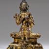 Buddha Maitreya, Tibet, 15. Jh., Bronze, feuervergoldet