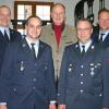 Zum offiziellen Stabwechsel bei der Lauinger Feuerwehr trafen sich Thomas Hoffmann, Martin Koller, Bürgermeister Wolfgang Schenk, Stephan Böhm und Thomas Leicher im Rathaus. 