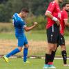 Moritz Buchhart vom Kissinger SC jubelt: Sein Team schlug zu Hause klar den FC Haunstetten und bleibt damit in der Tabelle der Kreisliga oben dran. 	