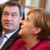 Markus Söder und Angela Merkel machen im Unterallgäu gemeinsamen Wahlkampf.