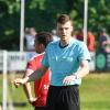 Elias Tiedeken beim Landesliga-Relegationsspiel zwischen dem FC Ehekirchen und Olympia Neugablonz Ende Mai. Für den 21-Jährigen war es das Spiel mit den bisher meisten Zuschauern. 	