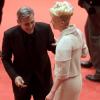 Tilda Swinton und George Clooney haben Spaß.