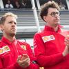 Scuderia-Teamchef Mattia Binotto (r) hat Sebastian Vettel (l) bereits die Wertschätzung der Scuderia versichert.