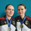 Die Stätzlinger Rope-Skipperinnen Vanessa (links) und Sabrina Saul gewannen bei der virtuellen WM Silber.  