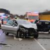 Die Unfallstelle nahe Erkheim im Unterallgäu. 