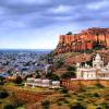 Die blaue Stadt: Jodhpur in Indien. 