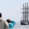 Der Traditionssegler "Fridtjof Nansen" zu Beginn der Kieler Woche 2011 in der Kieler Bucht.