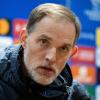 München-Coach Thomas Tuchel nimmt nach dem Spiel an einer Pressekonferenz im Stadio Olimpico teil.