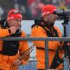 Bundestrainer Gerald Hönig (links) und Co-Trainer Tobias Reiter bei der Arbeit.