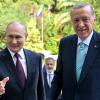 Der russische Präsident Wladimir Putin (l) begrüßt seinen türkischen Amtskollegen Recep Tayyip Erdogan in Sotschi.