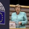 Mutmachen in Zeiten der Corona-Krise: Bundeskanzlerin Angela Merkel (CDU) spricht im Plenum des Europäischen Parlaments zum Auftakt der deutschen Ratspräsidentschaft. 