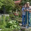 Edith und Herbert Feyrer bauen in ihrem Kleingarten nicht nur die bekannten Obst- und Gemüsesorten an. Zwischen den Beeten findet sich auch ein „Gartenzwerg“ und ein Teich.