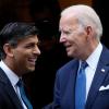 Beide gut gelaunt: Joe Biden (r.) nach seinem Treffen mit Rishi Sunak.