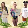 Freuen sich über ihren Erfolg bei der Wahl zur Sportlerin des Jahres: (von links) Corinna Hoppe, Luzie-Riva Lampe und Luana Neburagho.  	