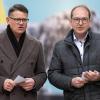 Hessens Ministerpräsident Boris Rhein (l) und CSU-Landesgruppenchef Alexander Dobrindt sind auf der Klausur in Seeon bereits im Wahlkampfmodus