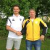 Freuen sich auf die Zusammenarbeit: Spielertrainer Karl Frieß und Mit-Abteilungsleiter Martin Müller. 	