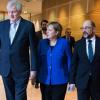 Die Koalitionsverhandlungen gehen auf die Zielgerade: Horst Seehofer, Angela Merkel und Martin Schulz.