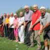 Mehr als anderthalb Jahrtausende Lebens- sowie drei Jahrhunderte „Handicap-Erfahrung“ bringen die Damen und Herren der Super-Senioren-Gruppe zusammen. Wobei mit dem Wort Handicap lediglich die golfsportliche Leistungskennzahl ausgedrückt wird. Zum Foto stellen sich auf dem Putting-Grün des Dillinger Golfclubs Werner Hilger (von links), Peter Aubele, Hans Hruby, Johann Kabrhel, Wolfgang Herrmann, Eduard Niedernhuber, Barbara Schmidt, Ingrid Jorden, Eugen Pachmann, Waldemar Schuler und Karl Heim.