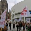 Bei einem Aktionstag am Dienstagnachmittag in Ulm haben die „Fast Food Workers“ - Beschäftigte von McDonald´s, Burger King, Starbucks, Nordsee, Kentucky Fried Chicken und weiteren Fast Food Betrieben, gegen ihre Arbeitsbedingungen demonstriert.  	