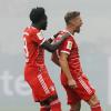 Der erste Streich: Joshua Kimmich traf im Frankfurter Pyro-Nebel zum 1:0 für den FC Bayern.