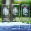 Der Landkreis Günzburg vergibt die Umweltpreise an besondere Projekte und Engagement für den Umweltschutz. Preis aus Glas mit Gravur.