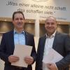 Kreisverbandsvorsitzender Alexander Jall (links) und sein Stellvertreter Alexander Lehmann erläuterten die Entwicklung der Raiffeisenbanken und Volksbanken im Kreis Dillingen.