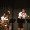 Das Musikanten Trio aus Krumbach spielte im Gasthaus Stern in Rammingen groß auf. Auf dem Foto (von links): Felix Langmaier (Tuba), Lucas Kassner (Flügelhorn) und Johannes Mimler (Tenorhorn). 	 